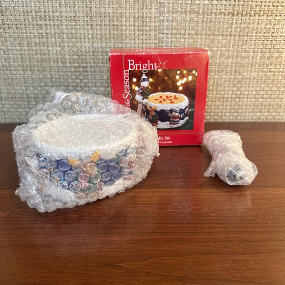 🎄NIB Christmas Dip Mix Set with Ceramic Bowl & Stainless Steel Spreader - Picture 5 of 9